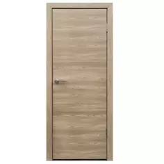 Дверь межкомнатная глухая финиш-бумага ламинация цвет ясень коричневый 80x200 см (c замком) Verda