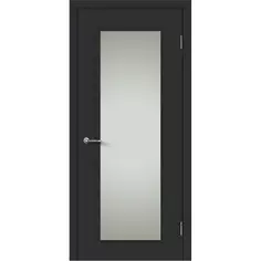 Дверь межкомнатная остекленная Нобиле 80x200 см ламинация Hardfleх цвет Стип антрацит (с замком) МАРИО РИОЛИ