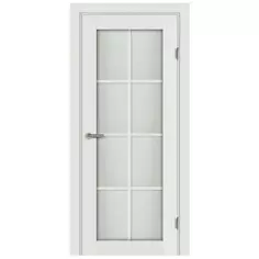 Дверь межкомнатная остекленная с замком и петлями в комплекте Пьемонт 80x200 см Hardflex цвет белый жемчуг МАРИО РИОЛИ