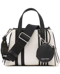 Полосатая сумка через плечо millie с тремя отделениями и мешочком для монет Calvin Klein, мульти