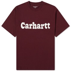 Футболка Carhartt Wip Bubbles Logo Tee, темно-красный