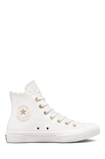 Высокие спортивные туфли с отделкой ракушкой Converse, белый
