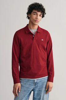 Рубашка-поло Gant Shield стандартного кроя с длинными рукавами GANT, красный