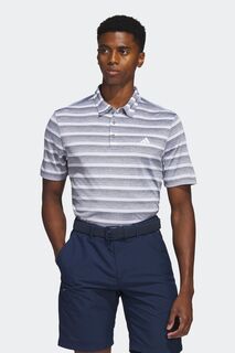 Двухцветная рубашка-поло Performance с полосатым узором Adidas Golf, серый