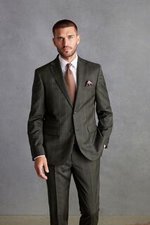 Приталенный пиджак в клетку Signature Empire Mills British Fabric Next, зеленый