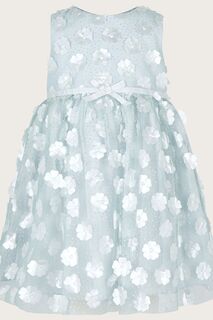 Платье Детская одежда Silver Orla 3D с цветами Monsoon, серебряный