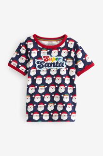 Рождественская футболка Super Santa с короткими рукавами Little Bird by Jools Oliver, синий