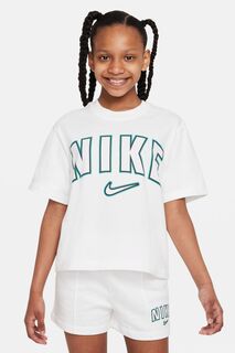 Трендовая футболка кроя oversize Nike, белый