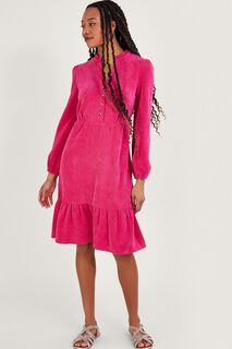 Розовое вельветовое платье на пуговицах Monsoon, розовый