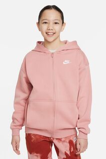 Флисовая толстовка Club oversize на молнии Nike, розовый