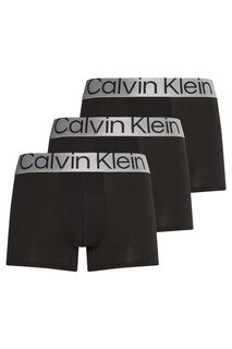 Комплект из 3 пар черных узких боксеров Sustainable Steel Calvin Klein, черный