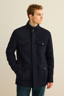 Куртка с высоким воротником и четырьмя карманами Next, синий