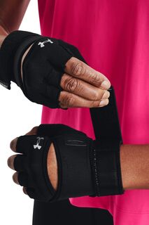 Черные тяжелоатлетические перчатки Under Armour, черный