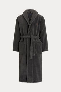 Махровый халат с шалевым воротником Polo Ralph Lauren, серый