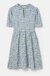 Короткое платье Лотты с рюшой на вырезе Joules, синий