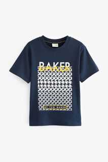 Футболка с геометрическим рисунком Baker by Ted Baker, синий