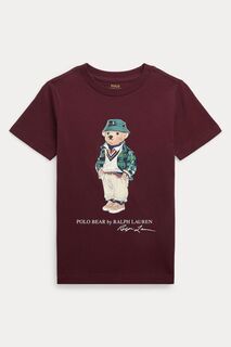 Красная футболка для мальчиков с логотипом и мотивом плюшевого мишки Polo Ralph Lauren, красный