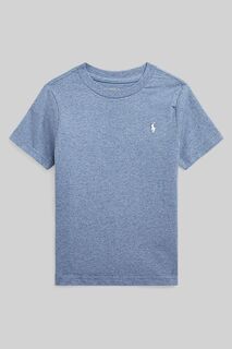 Хлопковая футболка для мальчика с логотипом Polo Ralph Lauren, синий