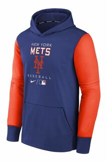 Флисовая бейсбольная толстовка Fanatics New York Mets Therma Nike Nike, синий