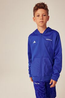 Голубая футбольная толстовка с молнией и полной молнией Junior Predator adidas, синий