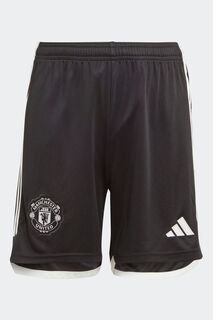 Детские шорты Manchester United Sport Performance 23/24 на выезде adidas, черный