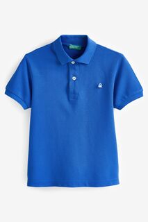 Рубашка поло Classic синего цвета с логотипом Benetton, синий