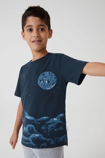 Светящаяся в темноте футболка для мальчика Принт Paul Smith, синий
