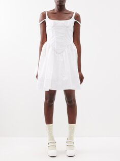 Корсетное платье мини из тафты SHUSHU/TONG, белый