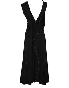 Драпированное кружевное платье-миди Victoria Beckham, черный
