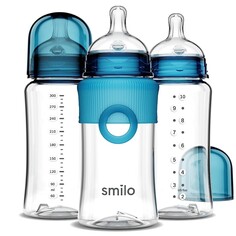 Бутылочки для кормления 3 шт. по 295 мл Smilo Anti-Colic Feeding, синий