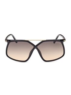 Квадратные солнцезащитные очки Meryl 64 мм Tom Ford, черный