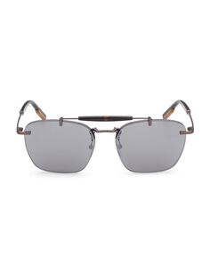 Квадратные солнцезащитные очки 59 мм ZEGNA, серый
