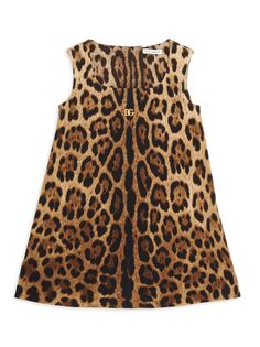 Платье без рукавов с леопардовым принтом для маленьких девочек и девочек DOLCE&amp;GABBANA, коричневый