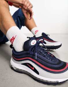 Кроссовки Nike Air Max 97 темно-синего, красного и белого цвета