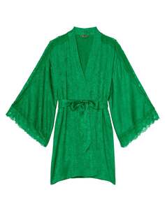 Халат Victoria&apos;s Secret Lace Inset Jacquard, зеленый