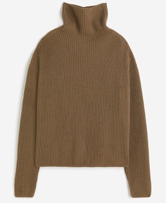 Свитер H&amp;M Rib-knit Wool, хаки H&M