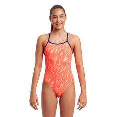 Слитный купальник для девочек Funkita Tie Me Tight, апельсин