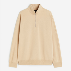 Свитшот H&amp;M Thermolite Relaxed Fit Half-zip, светло-бежевый H&M