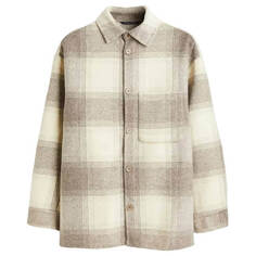 Куртка-рубашка H&amp;M Nova Fides Oversized Wool-Blend, бежевый/клетка H&M