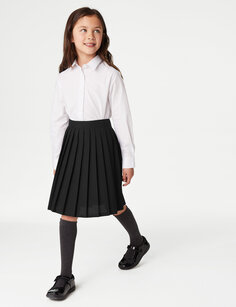 Легкая школьная юбка без застежки для девочек (2–16 лет) Marks &amp; Spencer, черный