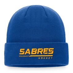 Мужская вязаная шапка Fanatics с фирменным логотипом Royal Buffalo Sabres Authentic Pro для раздевалки с манжетами