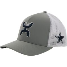 Мужская шляпа HOOey серо-белая Dallas Cowboys Trucker Flex Hat