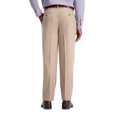 Мужские брюки классического кроя Haggar Cool 18 PRO со складками и расширяемой талией без морщин