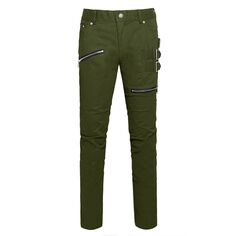 Мужские брюки Slim Fit с карманами и застежкой-молнией в готическом стиле в стиле панк-рок Lars Amadeus