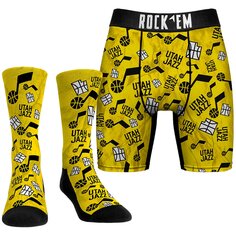 Боксеры Rock Em Socks Utah Jazz, золотой