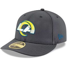 Мужская облегающая шляпа New Era Graphite Los Angeles Rams Storm II Low Profile 59FIFTY