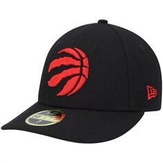Мужская низкопрофильная облегающая шляпа New Era Toronto Raptors Team 59FIFTY черного цвета