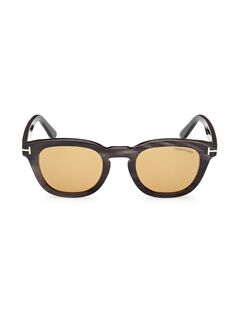 Квадратные солнцезащитные очки 48 мм Tom Ford, черный