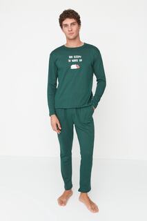 Пижамный комплект TRENDYOL MAN, зеленый