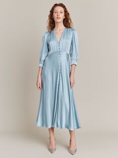 Атласное платье с v-образным вырезом Ghost Madison, нежно-голубой